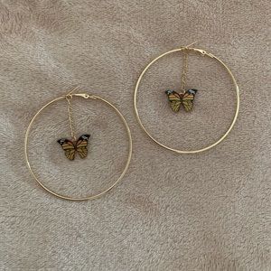 Butterfly Hoop Earrings